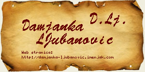 Damjanka LJubanović vizit kartica